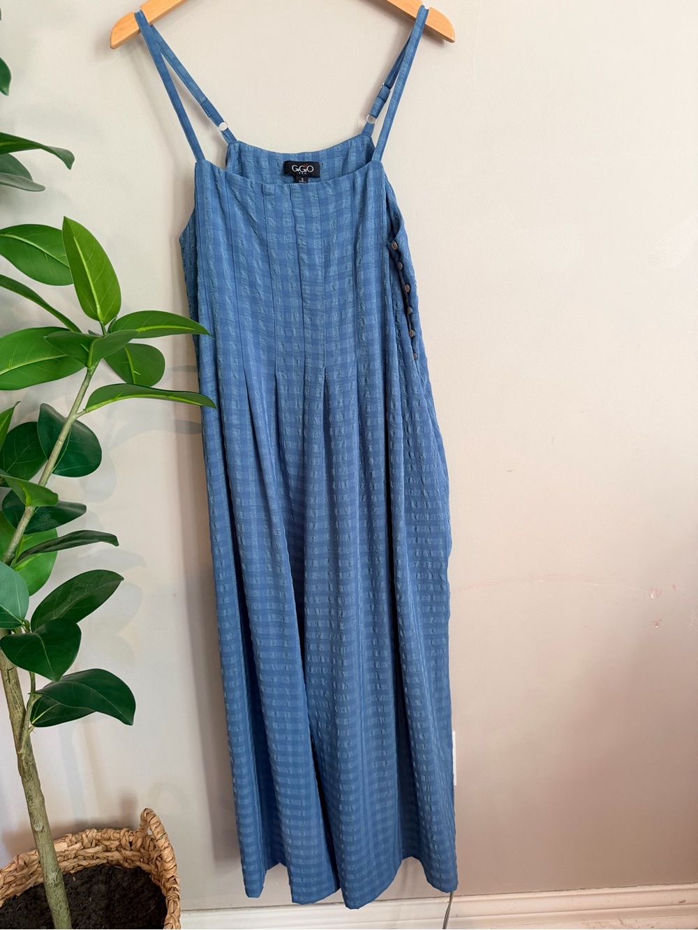 GIGIO BLUE SPAGHETTI STRAP WIDE LEG JUMPER - Size Small - Picture 4 of 14
